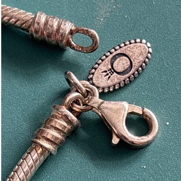 Pandora Sterling Silver Snake Chain Charm Bracelet Clasp Lobster - Picture 2 of 5